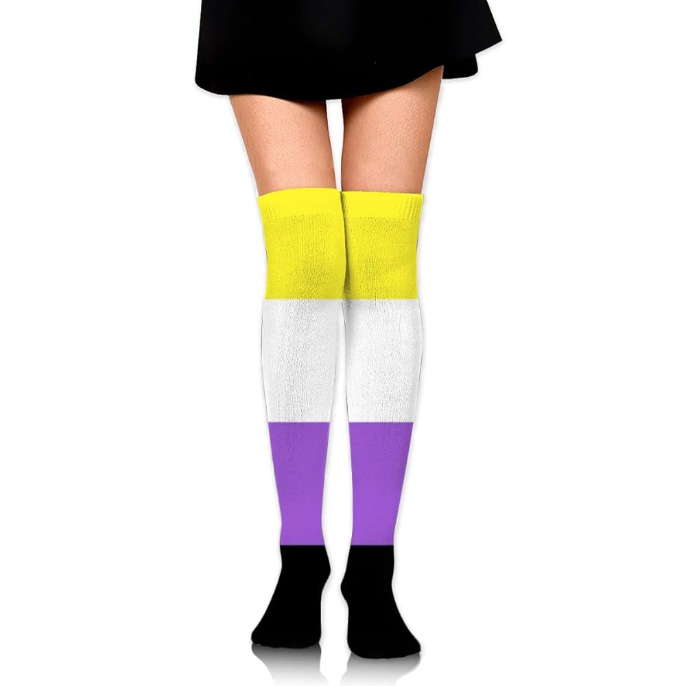 Amazon.com: SEAEAGLE Non-Binary Pride Flag Women Thigh High
